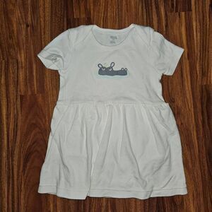 5 for $25 Amazon Essentials White Hippo Dress With Bodysuit Baby Size 24 Months